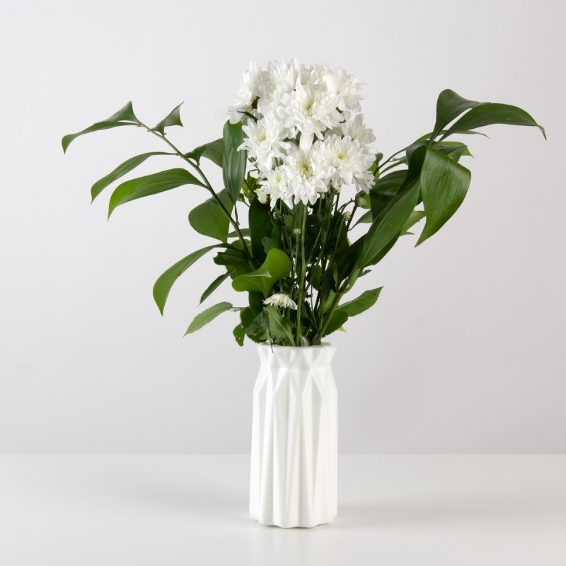 Ваза для цветов декоративная 18 см DH-FLOWERS-01 WHITE