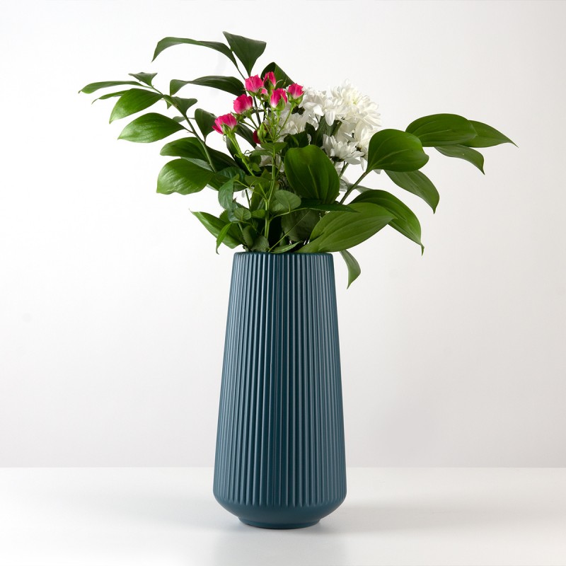 Ваза для квітів декоративна 30 см DH-FLOWERS-03 DARK BLUE