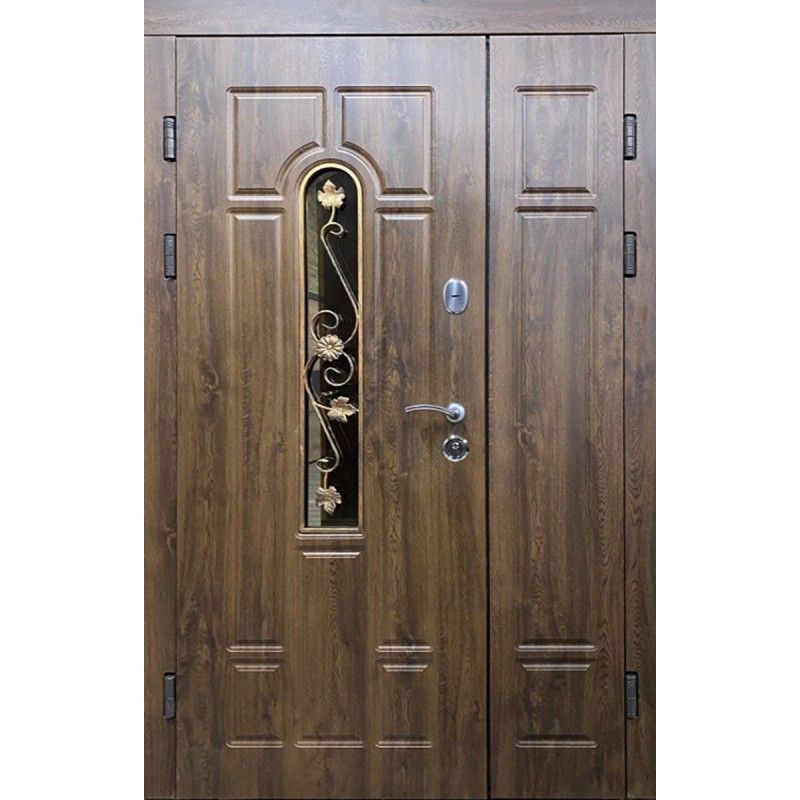 Двери входные Арка со стеклопакетом (Стандарт плюс) Redfort дуб бронзовый (ПВХ-02)