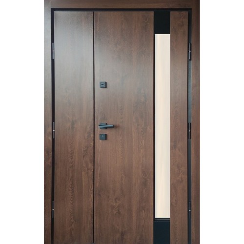 Вхідні двері Крона зі склом 1200 мм (Еталон) Redfort дуб бронзовий (ПВХ-02)