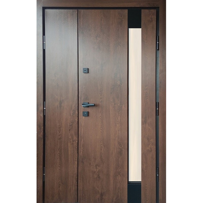 Двери входные Крона со стеклом 1200 мм (Эталон) Redfort дуб бронзовый (ПВХ-02)