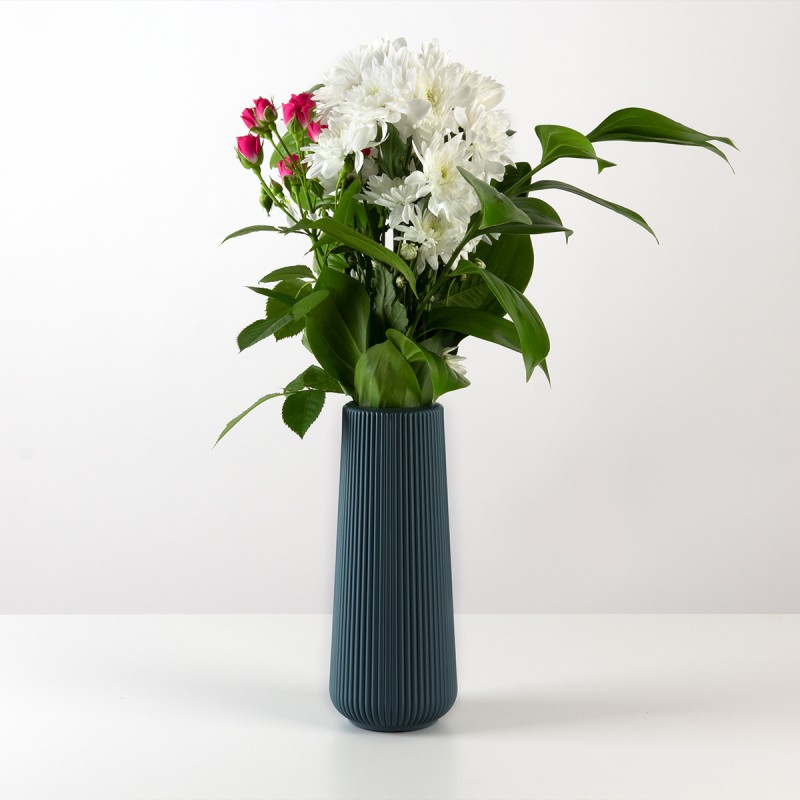 Ваза для квітів декоративна 23 см DH-FLOWERS-05 DARK BLUE