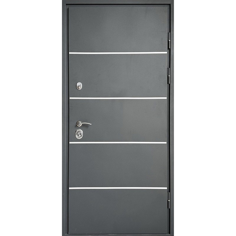 Двері вхідні Стріт Грей (Комфорт) Redfort графіт шагрень + молдинги / антрацит