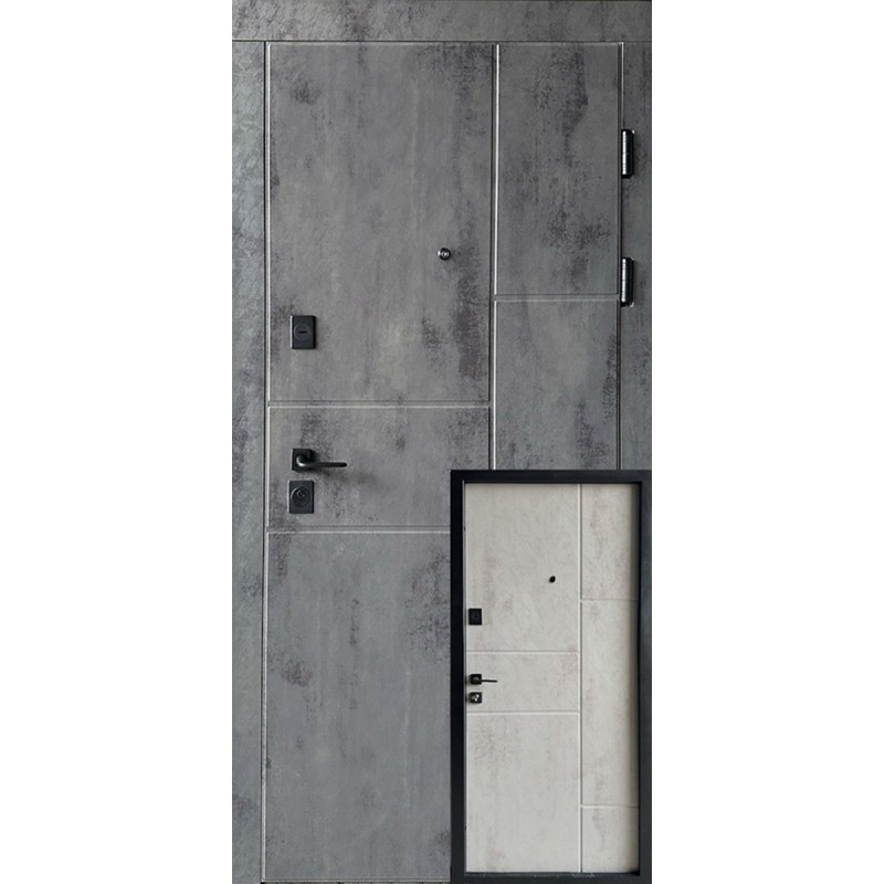 Двери входные Бостон (Комфорт) Redfort оксид темный / оксид светлый