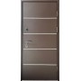 Двери входные Стрит Браун (Комфорт) Redfort коричневая структура + молдинги / темный орех ПВХ-80