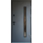 Двери входные Стрит Грей Люкс со стеклом Redfort графит структура / графит матовый