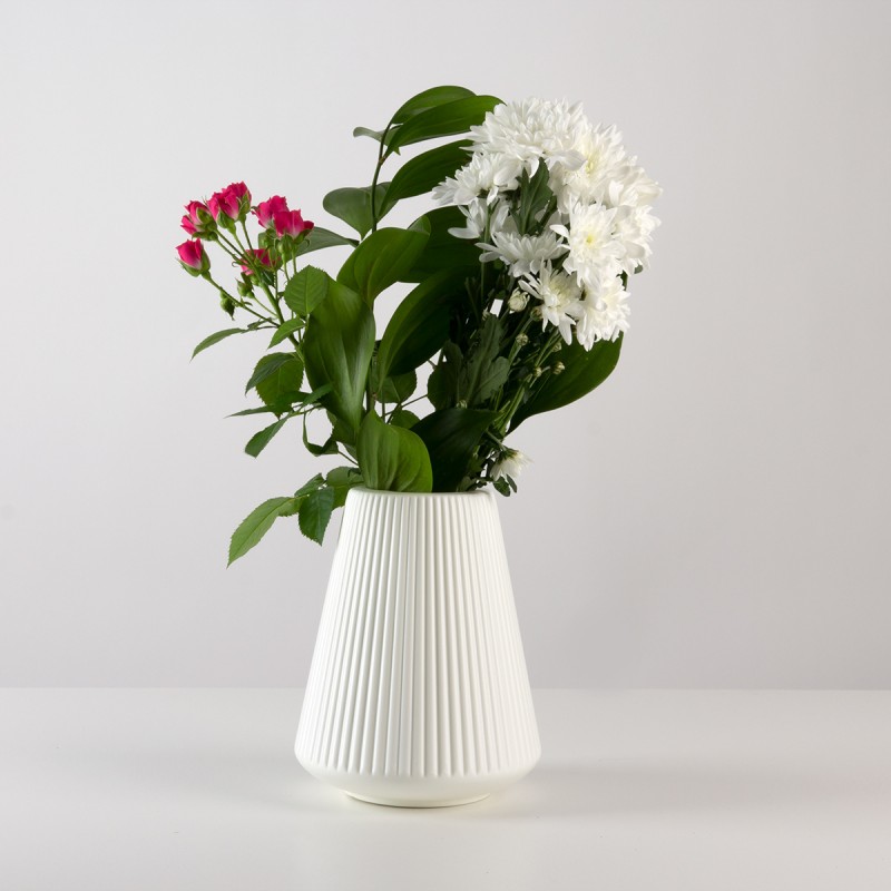 Ваза для цветов декоративная 20 см DH-FLOWERS-04 WHITE