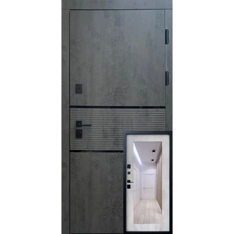 Двери входные Венеция Redfort бетон темный/бетон снежный