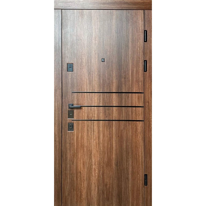 Двері вхідні Модерн (4 контури) Redfort дуб тютюн