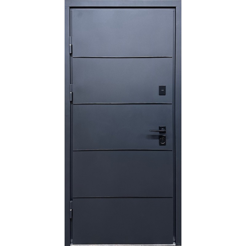 Двери входные Стрит Грей Люкс (4 контури) Redfort графит структура / графит матовый