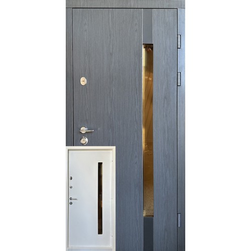 Вхідні двері Авеню Сіра (Комфорт) Redfort сублімація сіра / біле дерево