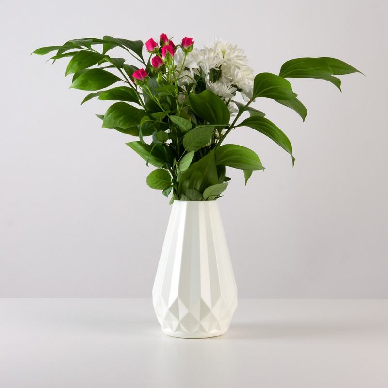 Ваза для квітів декоративна 20 см DH-FLOWERS-07 WHITE