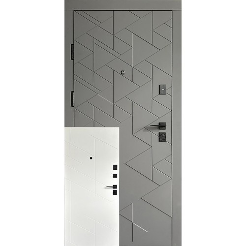 Двері вхідні Стронг (Еліт Плюс) Redfort грифель структура софт / біле дерево