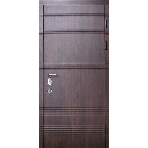 Двері вхідні Паралель (Еліт) Redfort темний горіх (ПВХ-80)