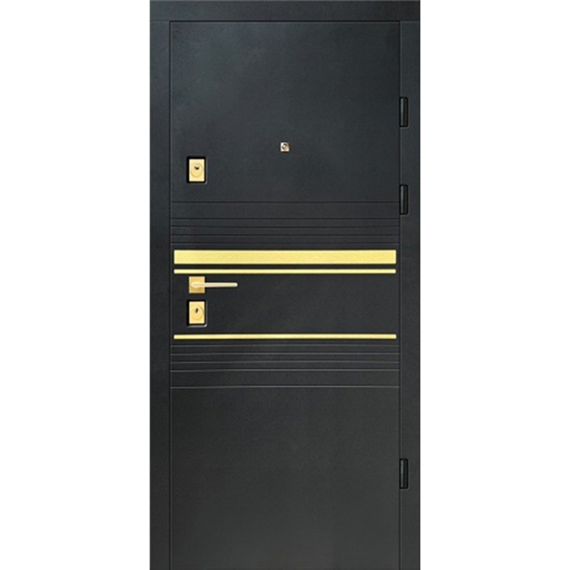 Двері вхідні Artiz БТ-41 Artiz чорна шагрень/мереживо біле