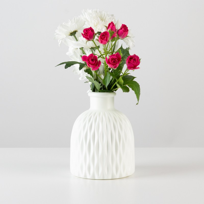 Ваза для цветов декоративная 15 см DH-FLOWERS-09 WHITE