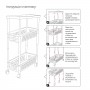 Этажерка в три яруса на колесах MVM FH-23 WHITE