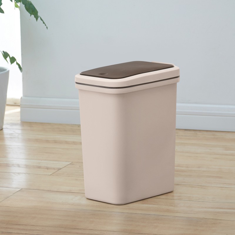 Відро для сміття з кришкою BIN-04 10L BEIGE