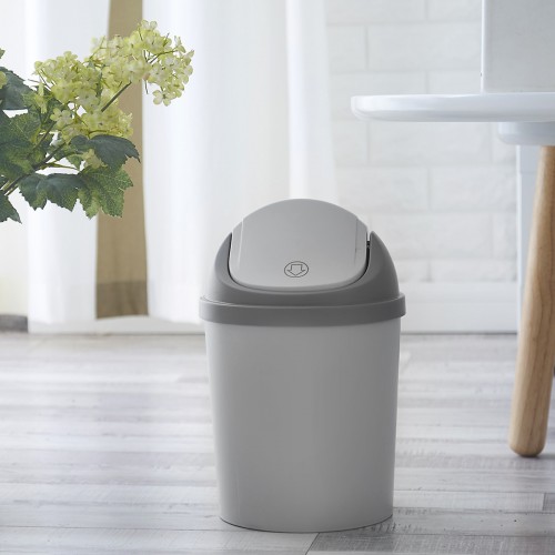 Відро для сміття з кришкою BIN-10 5L GRAY