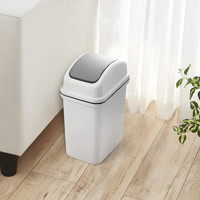 Відро для сміття з кришкою BIN-12 6L GRAY