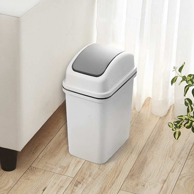 Відро для сміття з кришкою BIN-12 10L GRAY