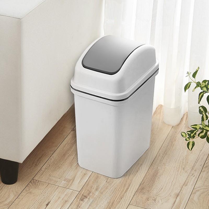 Відро для сміття з кришкою BIN-12 15L GRAY