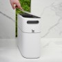 Відро для сміття з кришкою вузьке BIN-22 12L WHITE/GRAY