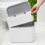 Відро для сміття з кришкою вузьке BIN-22 12L WHITE/GRAY