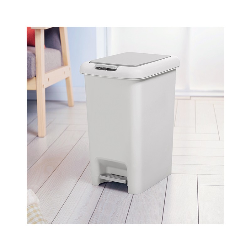 Відро для сміття з кришкою та педаллю BIN-01 20L GRAY