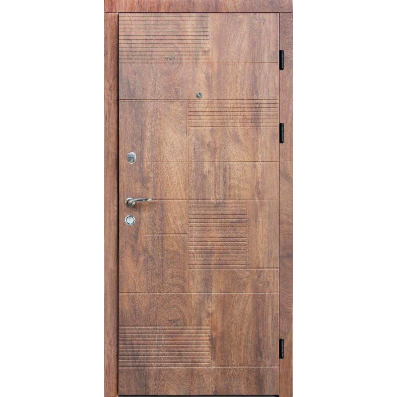 Двері вхідні Artiz ПЛ-18 спіл дерева коньячний/дуб крафт білий