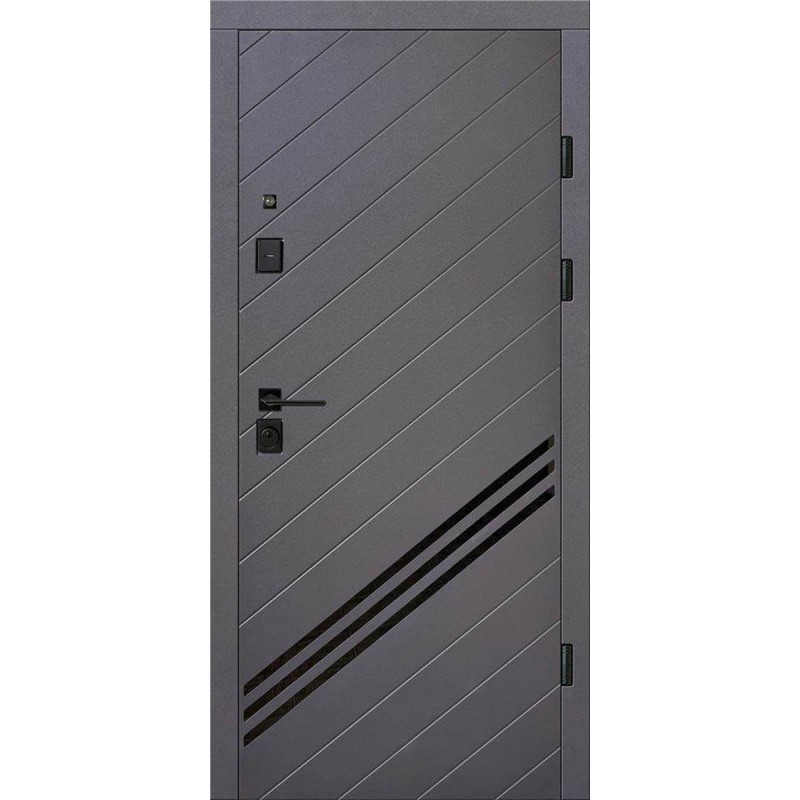 Двері вхідні Artiz КС-25 антрацит/шагрень біла