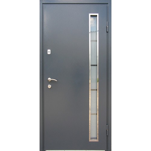 Двері вхідні Метал/МДФ із склопакетом Redfort антрацит