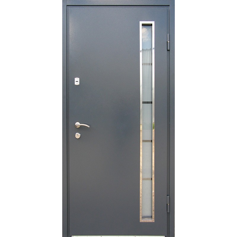 Двері вхідні Метал/МДФ із склопакетом Redfort антрацит