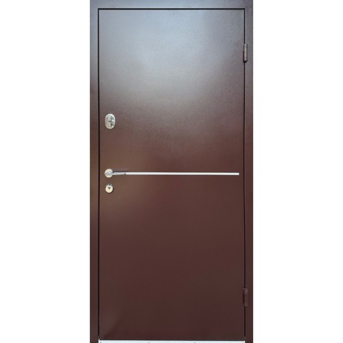 Вхідні двері Блейд Redfort коричневий (RAL 8017)/дуб бронзовий (ПВХ-02)