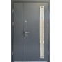 Двері вхідні Метал/МДФ 1200 мм зі склом Redfort сірий (RAL 7024)/антрацит