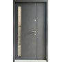 Двері вхідні Метал/МДФ 1200 мм зі склом Redfort сірий (RAL 7024)/антрацит