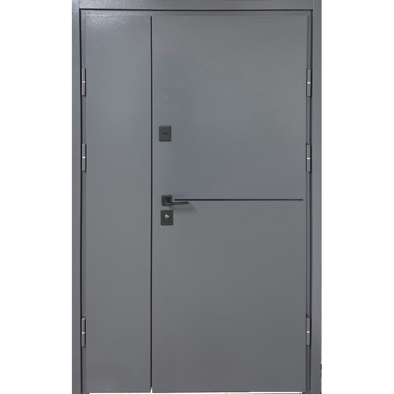 Вхідні двері Метал/МДФ 1200 мм з молдингом Redfort сірий (RAL 7024)/антрацит
