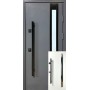 Вхідні двері Метал/МДФ зі склом + 2-х кольоровий короб Redfort антрацитово-сірий (RAL 7016)/біле дерево