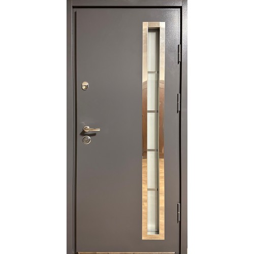 Двері вхідні Люкс Метал-МДФ Redfort сірий (RAL 7024)/антрацит
