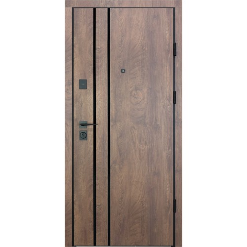 Двері вхідні City Max 2 спил дерева коньячний/спил дерева медовий