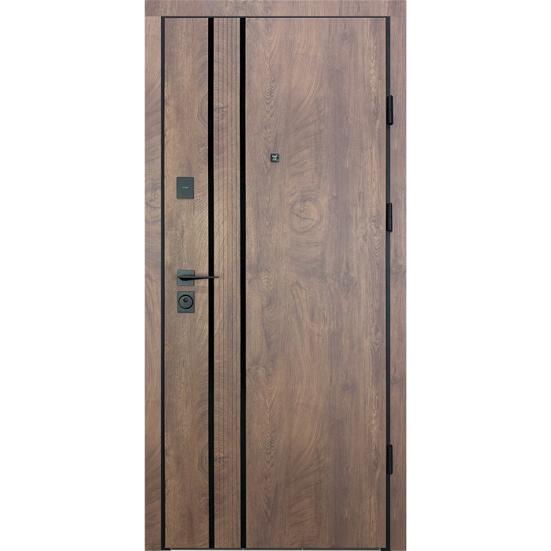 Двері вхідні City Max 2 спил дерева коньячний/спил дерева медовий