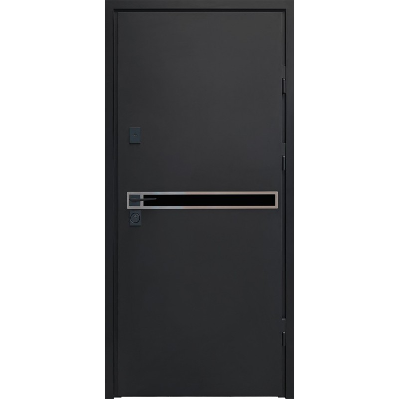 Двері вхідні City Pro 1 RAL 9005 муар/білий супермат