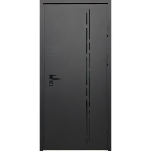 Двері вхідні City Pro 2 RAL 9005 муар/білий супермат