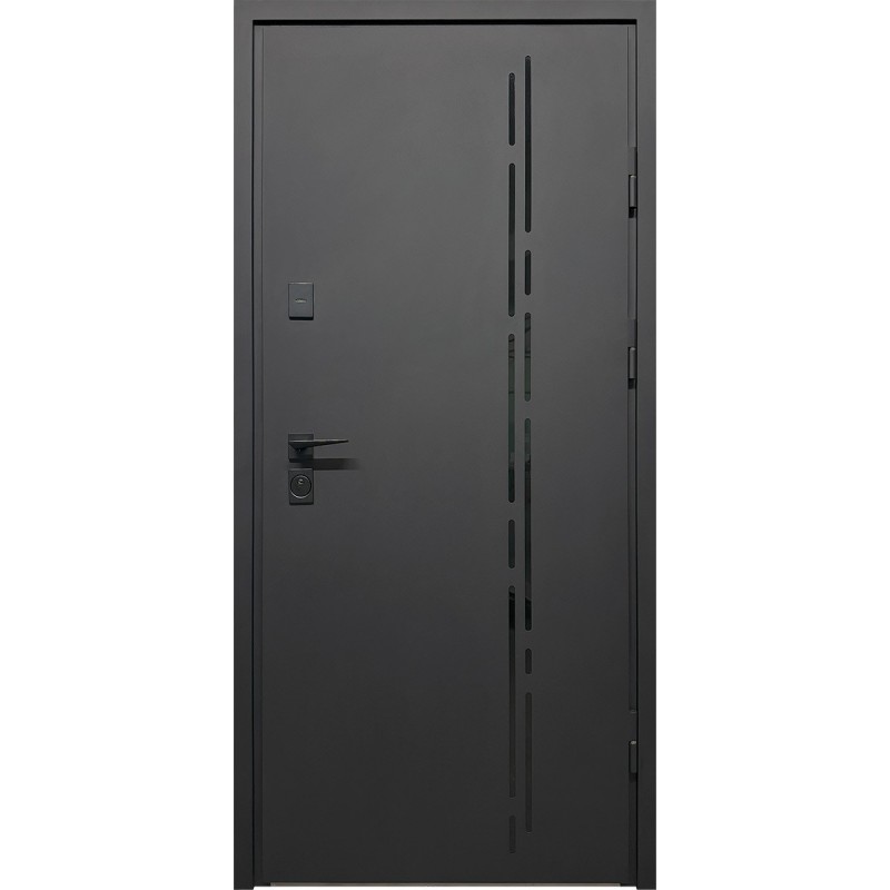 Двері вхідні City Pro 2 RAL 9005 муар/білий супермат